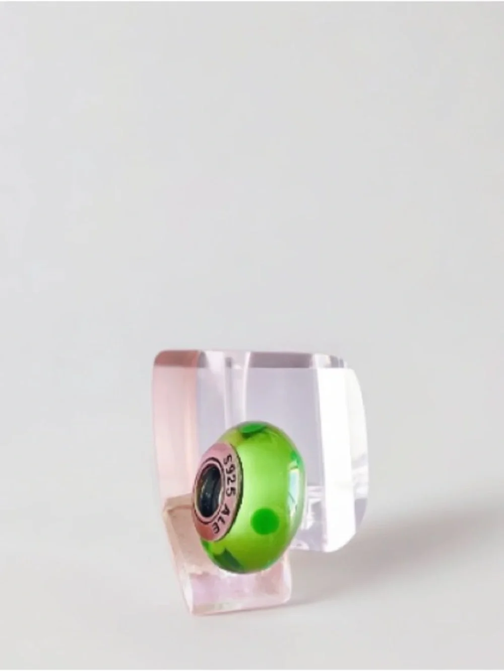 Pandora Green Glass Murano Dot Charm Bead